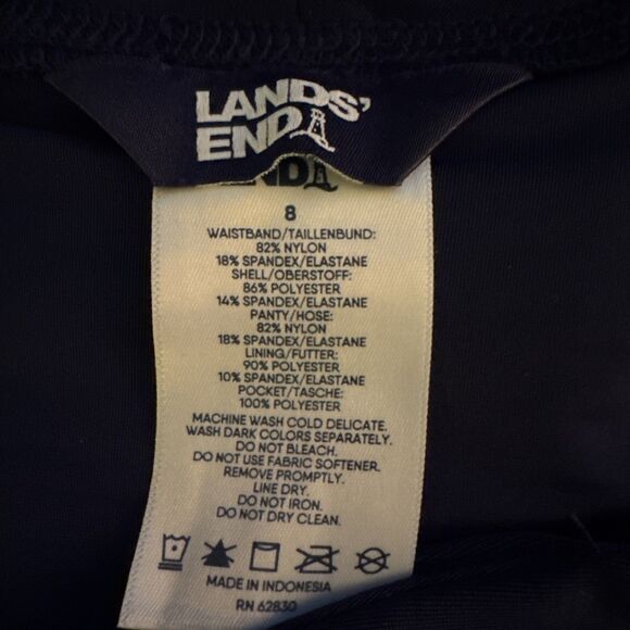 LANDS' END WOMEN'S QUICK DRY 5-INCH SWIM SHORTS WITH PANTY Size 8 Blue Swirl - Picture 6 of 16